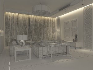 the luxurious modern living room is 1850 3D मॉडल