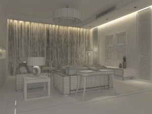 the luxurious modern living room is 1850 3D Model
