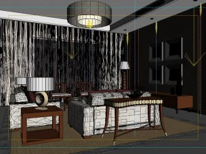 the luxurious modern living room is 1850 3D Model