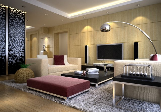 deluxe modern living room 1851 Modelo 3D .c4d .max .obj .3ds .fbx .stl .blend 