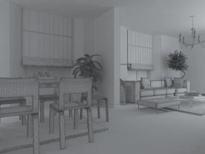 deluxe modern living room 1852 3D Model