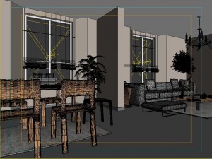 deluxe modern living room 1852 Model 3D