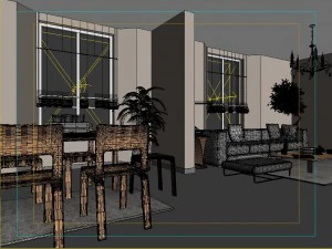 deluxe modern living room 1852 3D Model