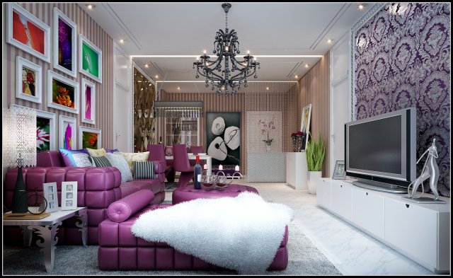 deluxe modern living room 1853 3D मॉडल .c4d .max .obj .3ds .fbx .stl .blend 