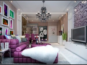 デラックスモダンリビングルーム 1853 3Dモデル