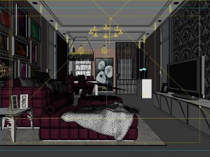 deluxe modern living room 1853 3D मॉडल