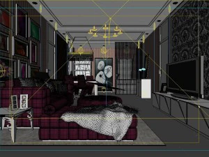 deluxe modern living room 1853 3D Model