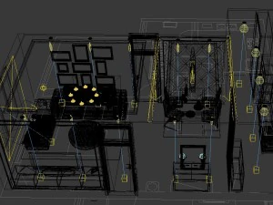 deluxe modern living room 1853 3D Model
