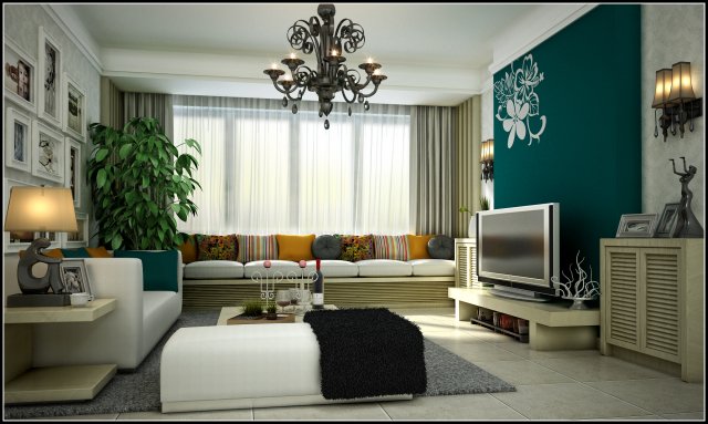 deluxe modern living room 1854 3D 模型 .c4d .max .obj .3ds .fbx .stl .blend 