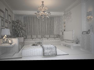 deluxe modern living room 1854 3D 模型
