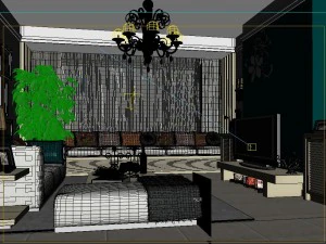 deluxe modern living room 1854 3D Model