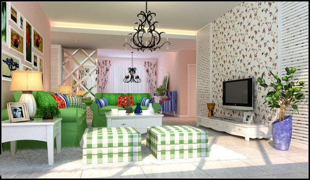 deluxe modern living room 1855 3D Модель .c4d .max .obj .3ds .fbx .stl .blend 