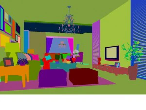 deluxe modern living room 1855 3D Model