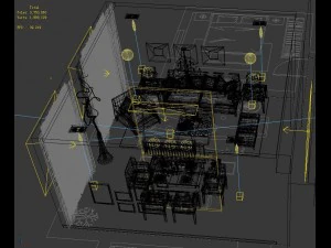 deluxe modern living room 1856 3D Model