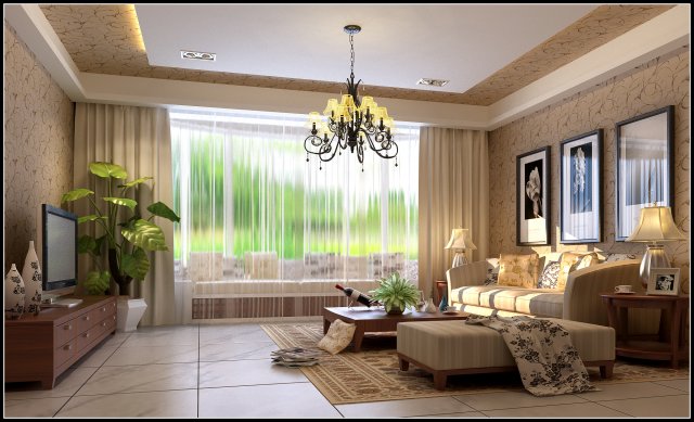 deluxe modern living room 1857 3D मॉडल .c4d .max .obj .3ds .fbx .stl .blend 