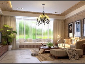 deluxe modern living room 1857 3D Model