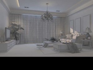 deluxe modern living room 1857 3D मॉडल