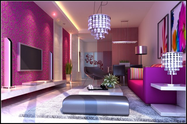 deluxe modern living room 1858 3D Modell .c4d .max .obj .3ds .fbx .stl .blend 