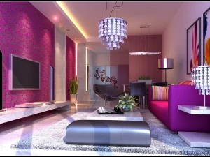 豪华现代客厅 1858 3D 模型