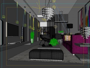 deluxe modern living room 1858 3D Modell