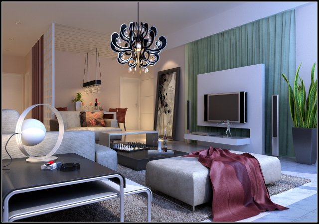 deluxe modern living room 1859 Model 3D .c4d .max .obj .3ds .fbx .stl .blend 
