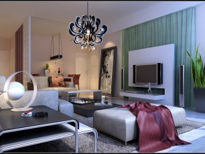 deluxe modern living room 1859 3D Model