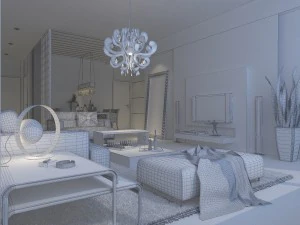 deluxe modern living room 1859 3D Model