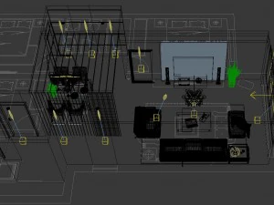 deluxe modern living room 1859 3D Model