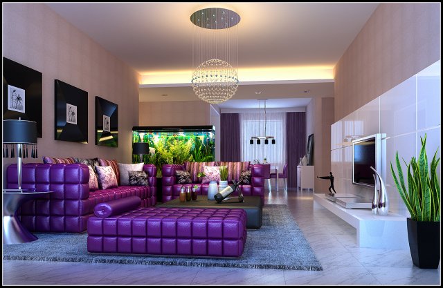 the luxurious modern living room is 1860 Modèle 3D .c4d .max .obj .3ds .fbx .stl .blend 