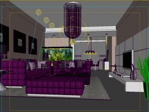the luxurious modern living room is 1860 Modèle 3D