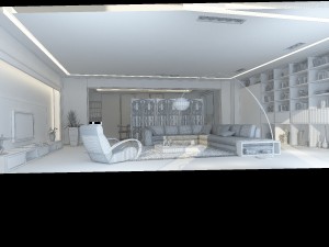 the luxurious modern living room is 1861 3D Model