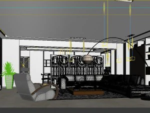 the luxurious modern living room is 1861 3D Model