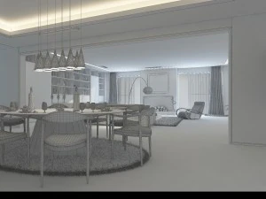 the luxurious modern living room 1862 3D Model