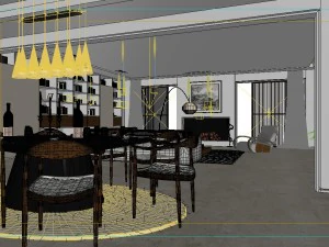 the luxurious modern living room 1862 3D Model