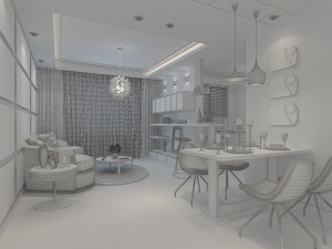 the luxurious modern living room is 1863 Modelo 3D