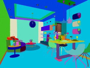 the luxurious modern living room is 1863 Modelo 3D