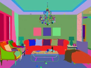 deluxe modern living room 1864 3D Model