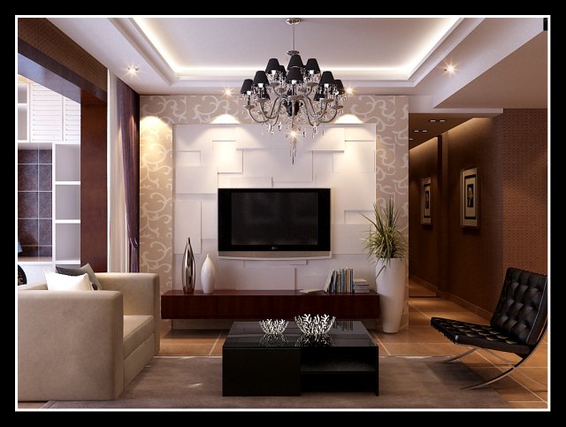 the luxurious modern living room is 1865 Modello 3D .c4d .max .obj .3ds .fbx .stl .blend 