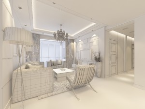 the luxurious modern living room is 1865 Modello 3D