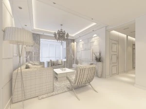 the luxurious modern living room is 1865 3D Model