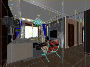 the luxurious modern living room is 1865 Modello 3D