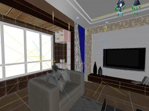 the luxurious modern living room is 1865 3D Model