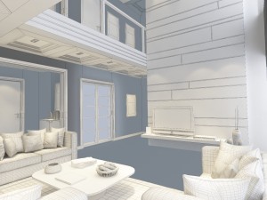 deluxe modern living room 1866 3D 모델