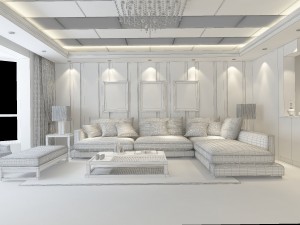 the luxurious modern living room is 1867 3D Модель