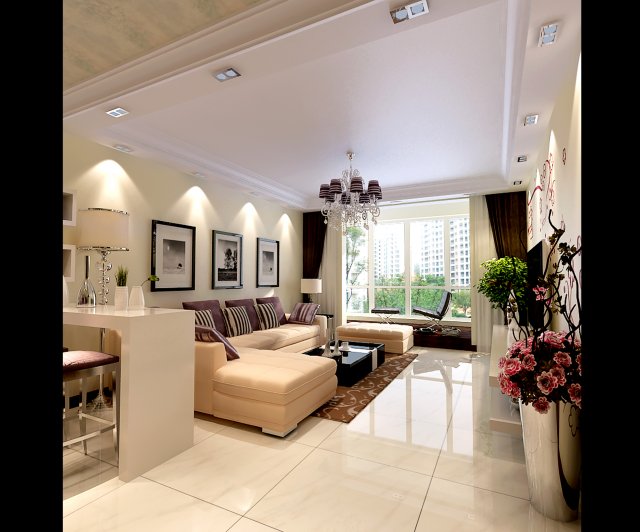 luxurious modern living room 1868 Model 3D .c4d .max .obj .3ds .fbx .stl .blend