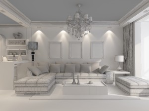 luxurious modern living room 1868 Model 3D