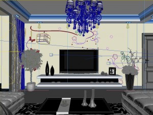 luxurious modern living room 1868 Model 3D
