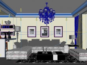 luxurious modern living room 1868 Model 3D