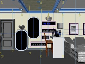 luxurious modern living room 1868 Model 3D