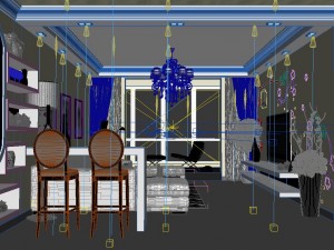 luxurious modern living room 1868 Model 3D